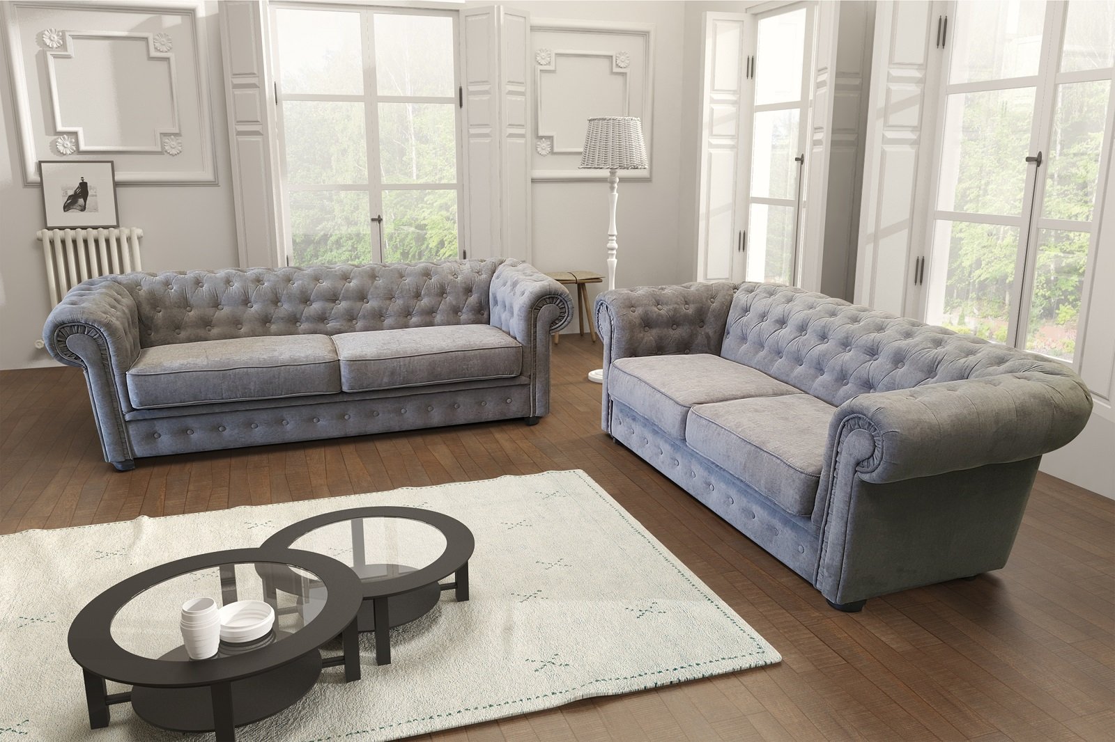 Imperial 3+2 Sofa Set Grey